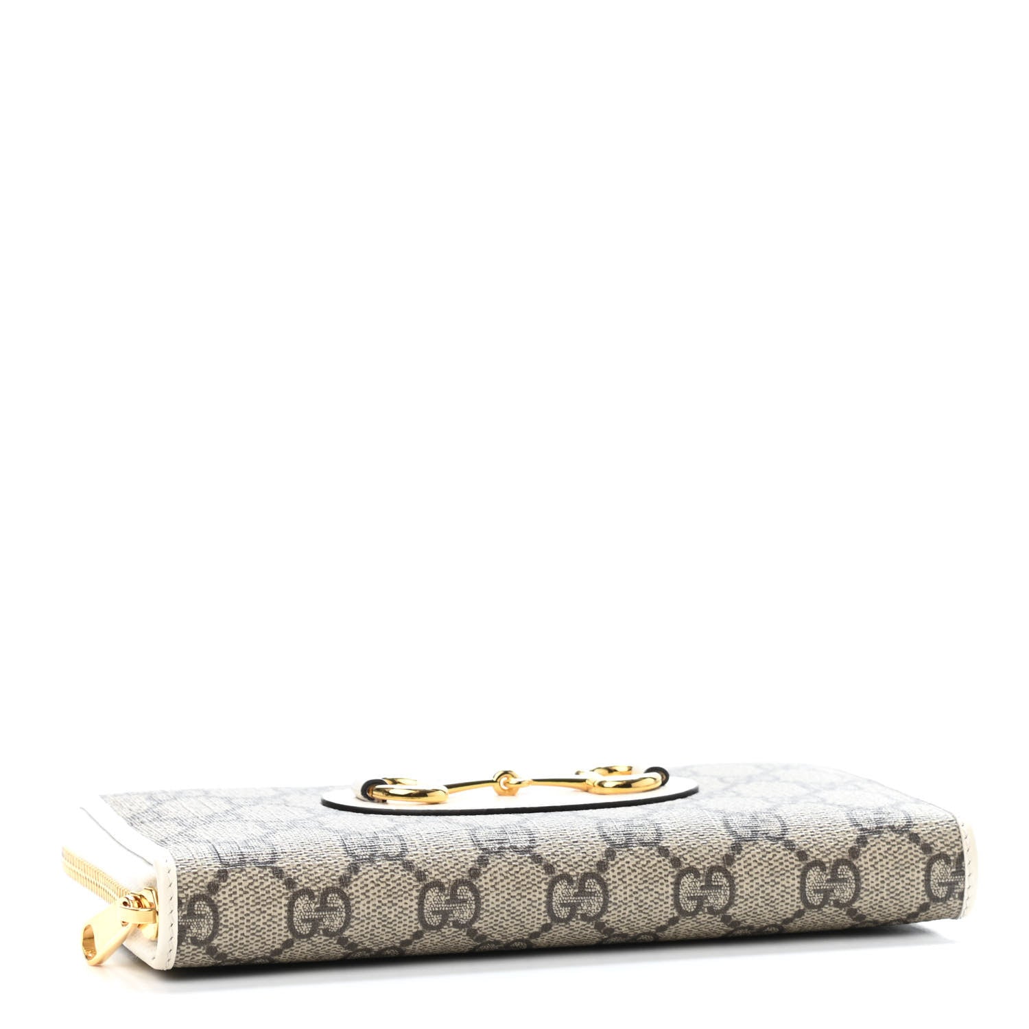 Gucci GG Supreme Monogram Azalea Calfskin Horsebit 1955 Zip Around Wallet Beige Ebony Mystic White 3 of 4