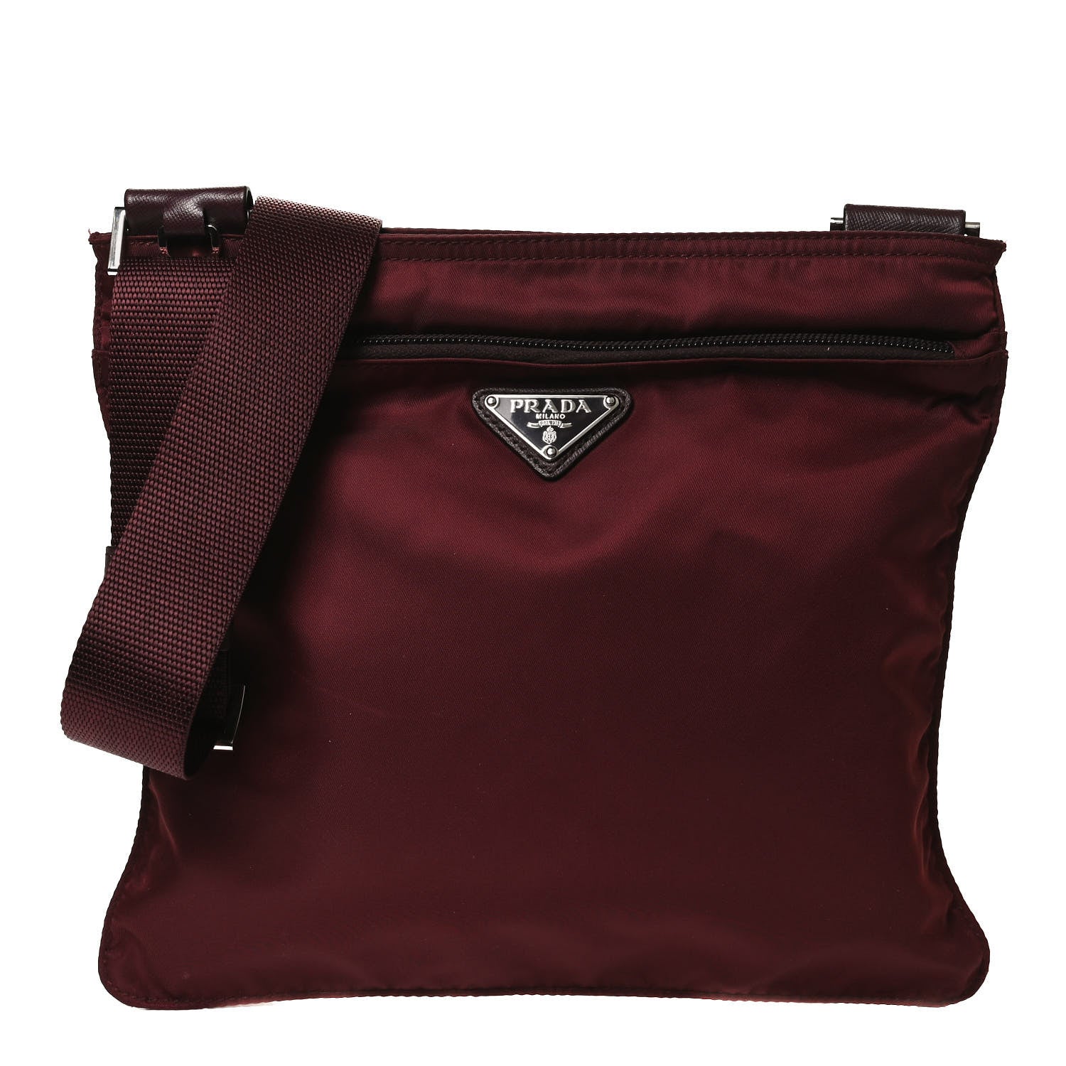 Prada Nylon Vela Messenger Bag Granato 1 of 10
