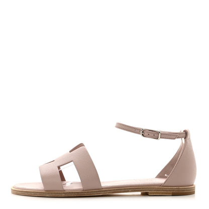Hermes Epsom Santorini Sandals 38 Rose Porcelaine 1 of 9