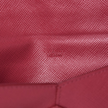 Prada Saffiano Metal Envelope Wallet Peonia 6 of 9