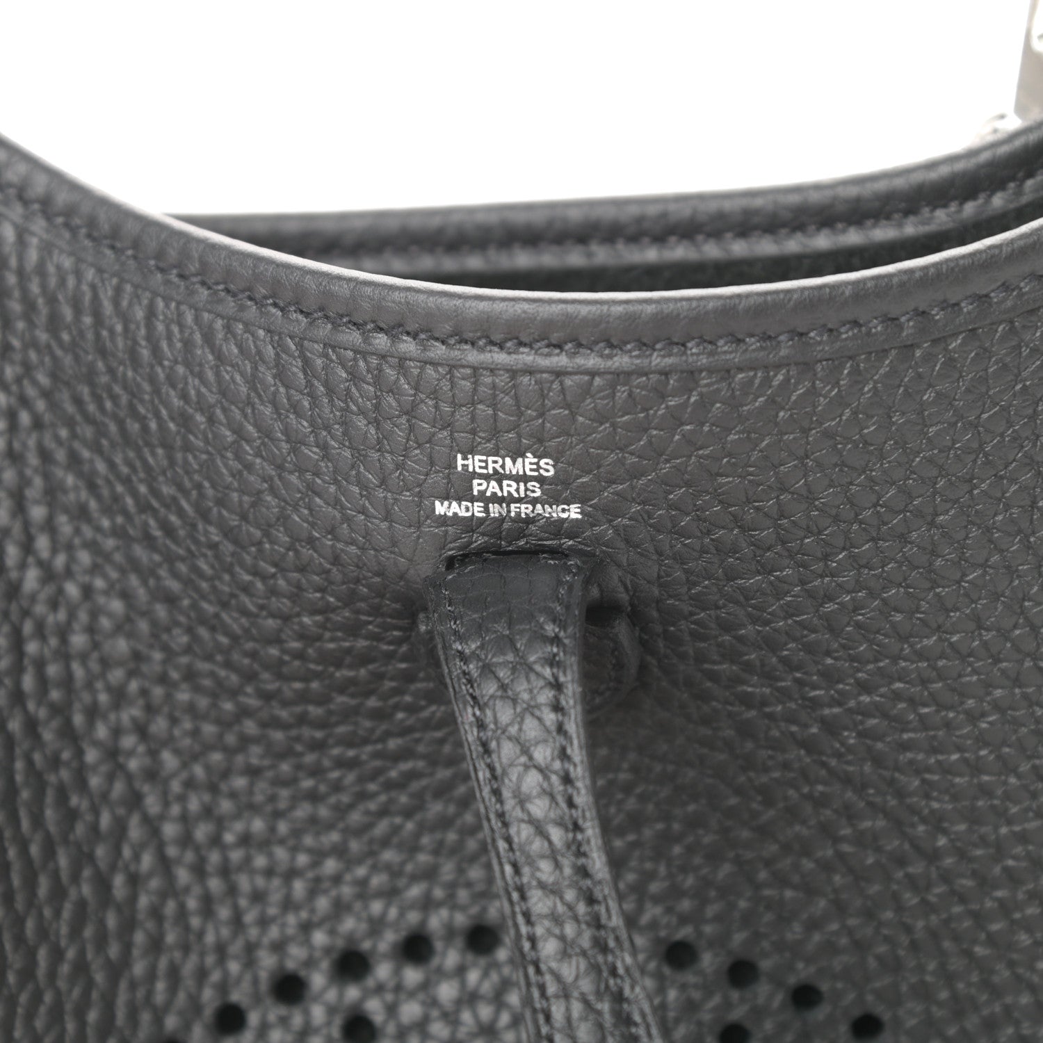 Hermes Taurillon Clemence Evelyne TPM Black 6 of 11