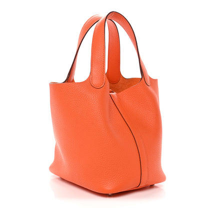 Hermes Taurillon Clemence Picotin Lock 18 PM Orange 3 of 10