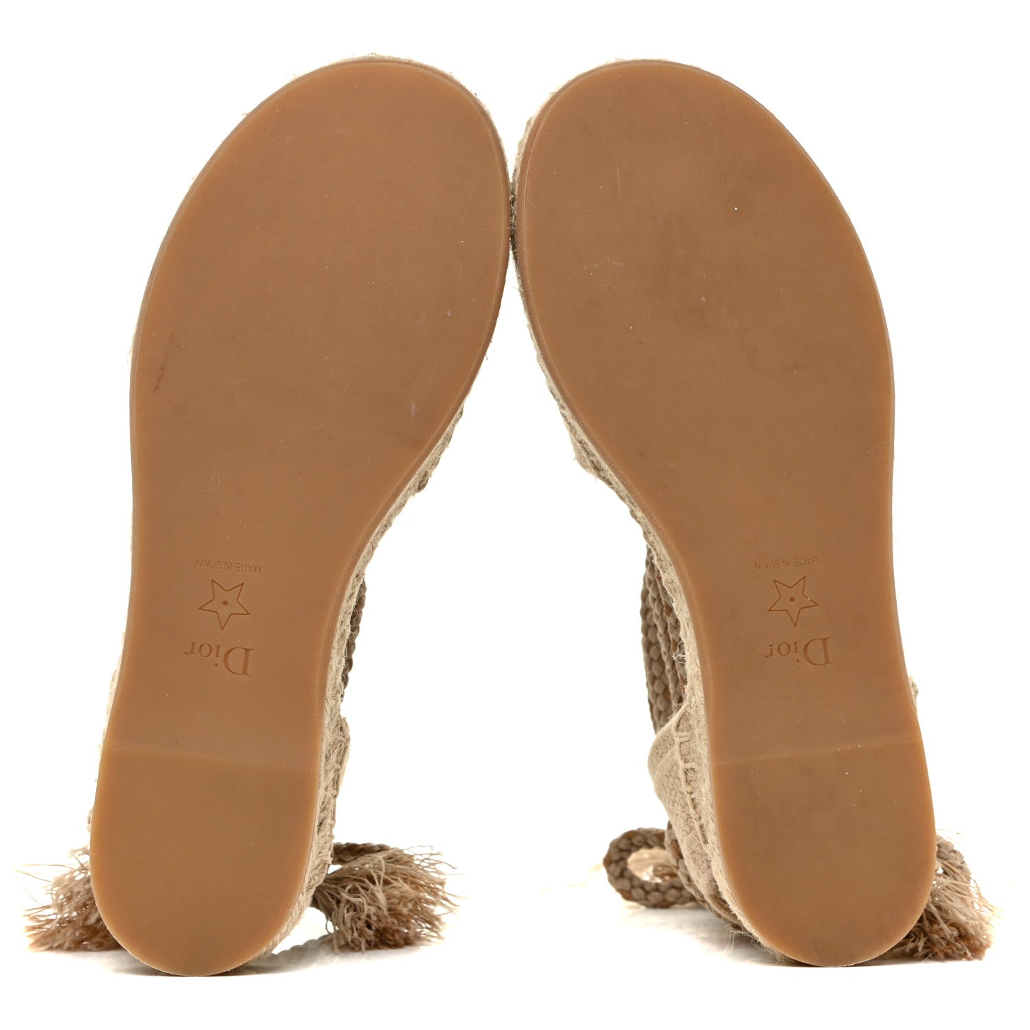 Christian Dior Canvas Embroidered Granville Ankle Tie Espadrille Flat Sandals 36 Cream 5 of 10