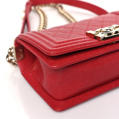 Chanel Caviar Quilted Small Boy Flap Red 9 of 10