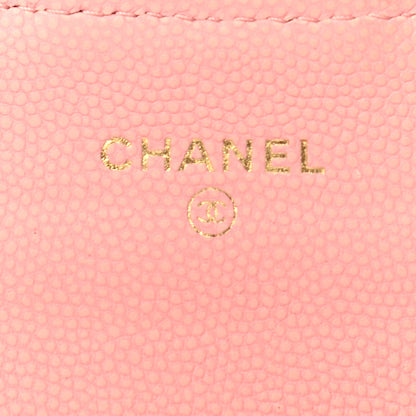 Chanel Caviar Chevron Quilted Flap Card Holder Pink 6 of 8