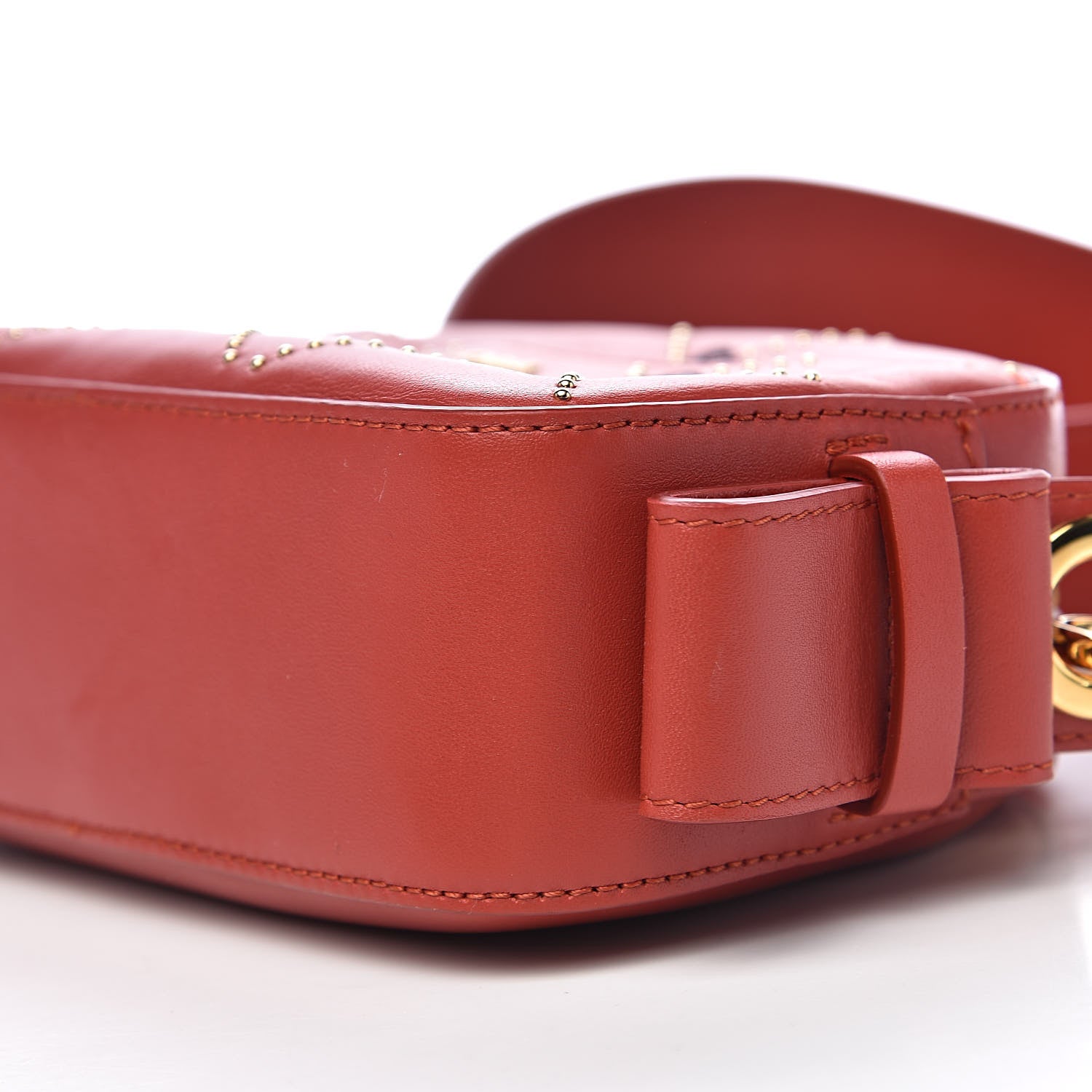 Chloe Smooth Calfskin Little Horses Embroidered Shoulder Bag Earthy Red 8 of 9