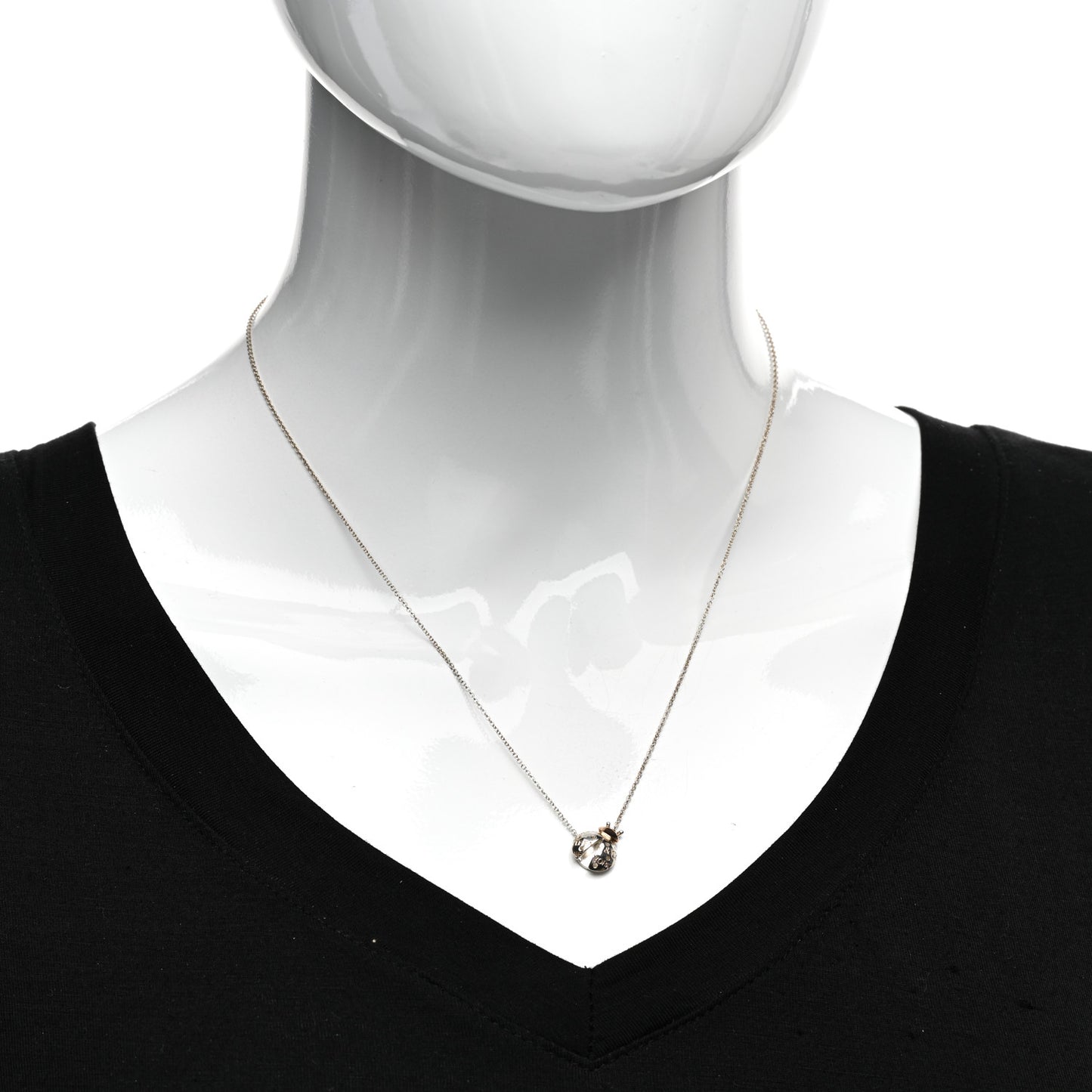 Sterling Silver 18K Rose Gold Return to Tiffany Love Bugs Ladybug Pendant Necklace