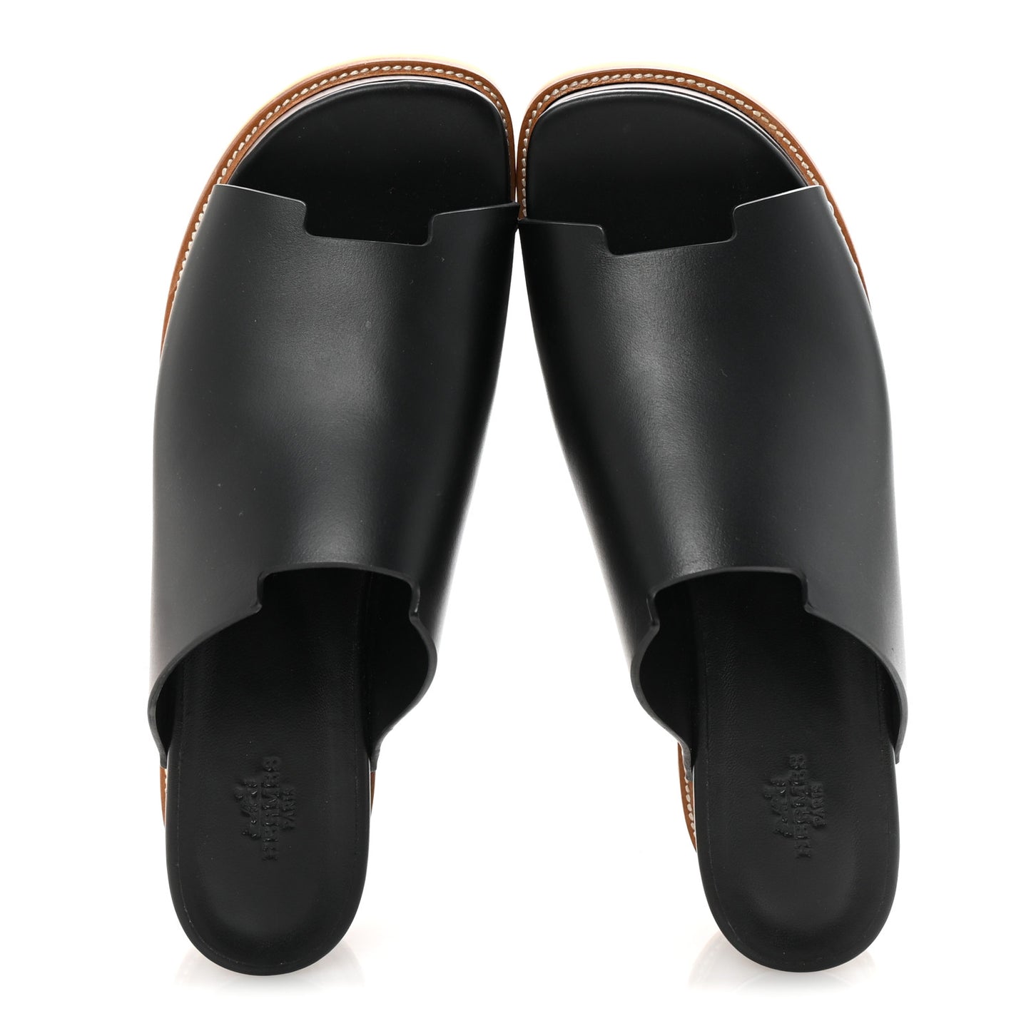 Calfskin Ellipse Sandals 40 Black