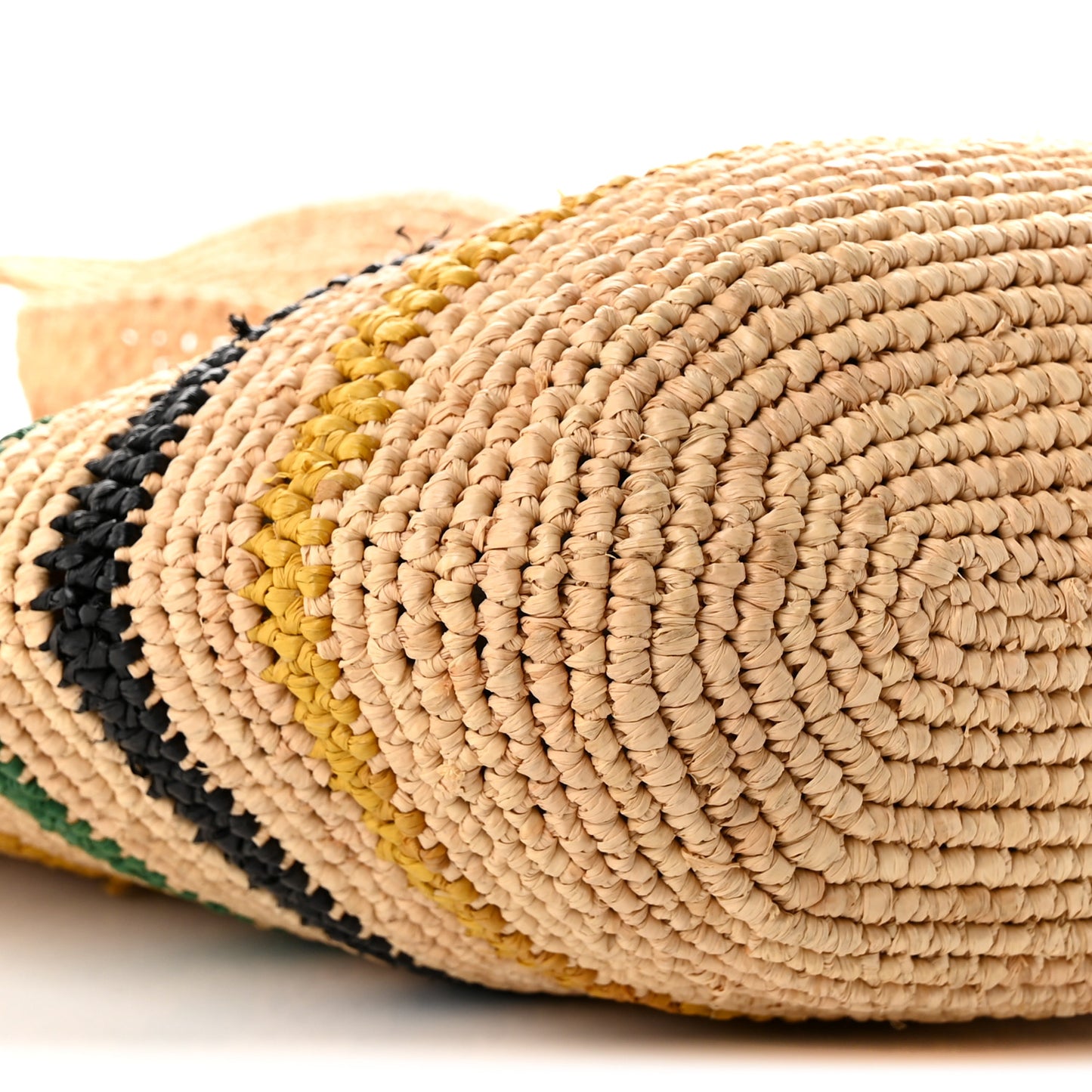 Raffia Rasta Striped Mini Slit Tote Bag Natural Multicolor