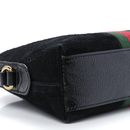 Gucci Suede Patent Web GG Small Ophidia Dome Shoulder Bag Black 11 of 12