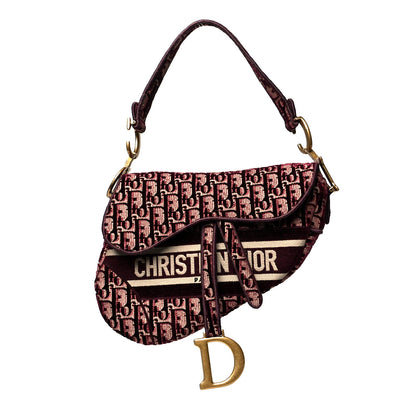 Christian Dior Oblique Saddle Bag Burgundy 1 of 12
