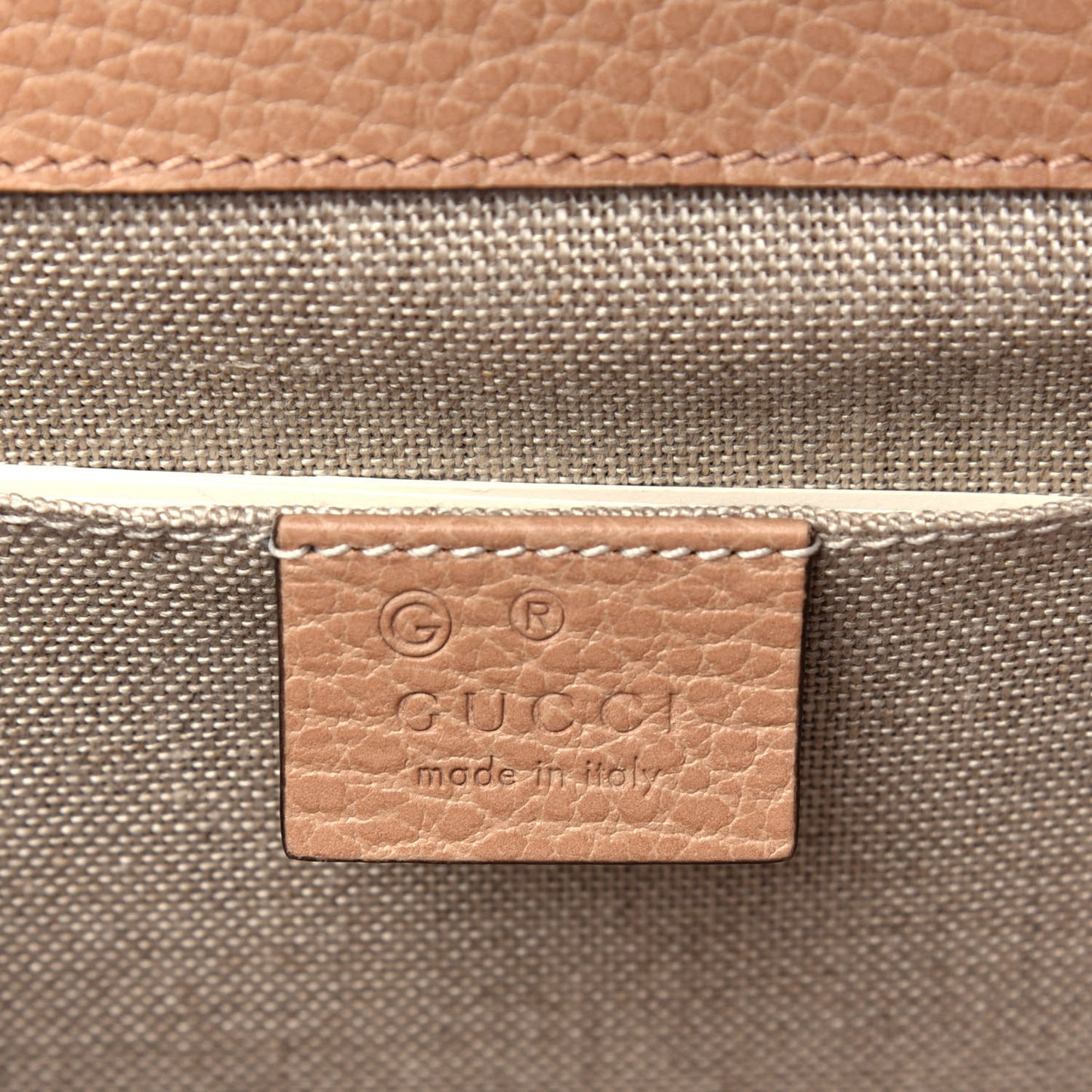 Dollar Calfskin Small Interlocking G Shoulder Bag Camelia