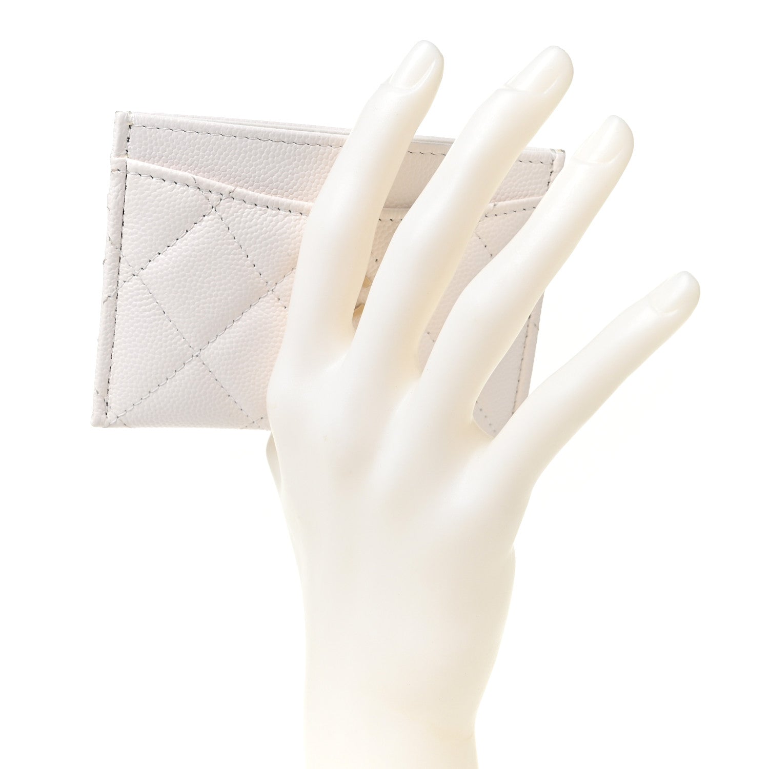 Chanel Caviar Quilted Card Holder White 2 of 10