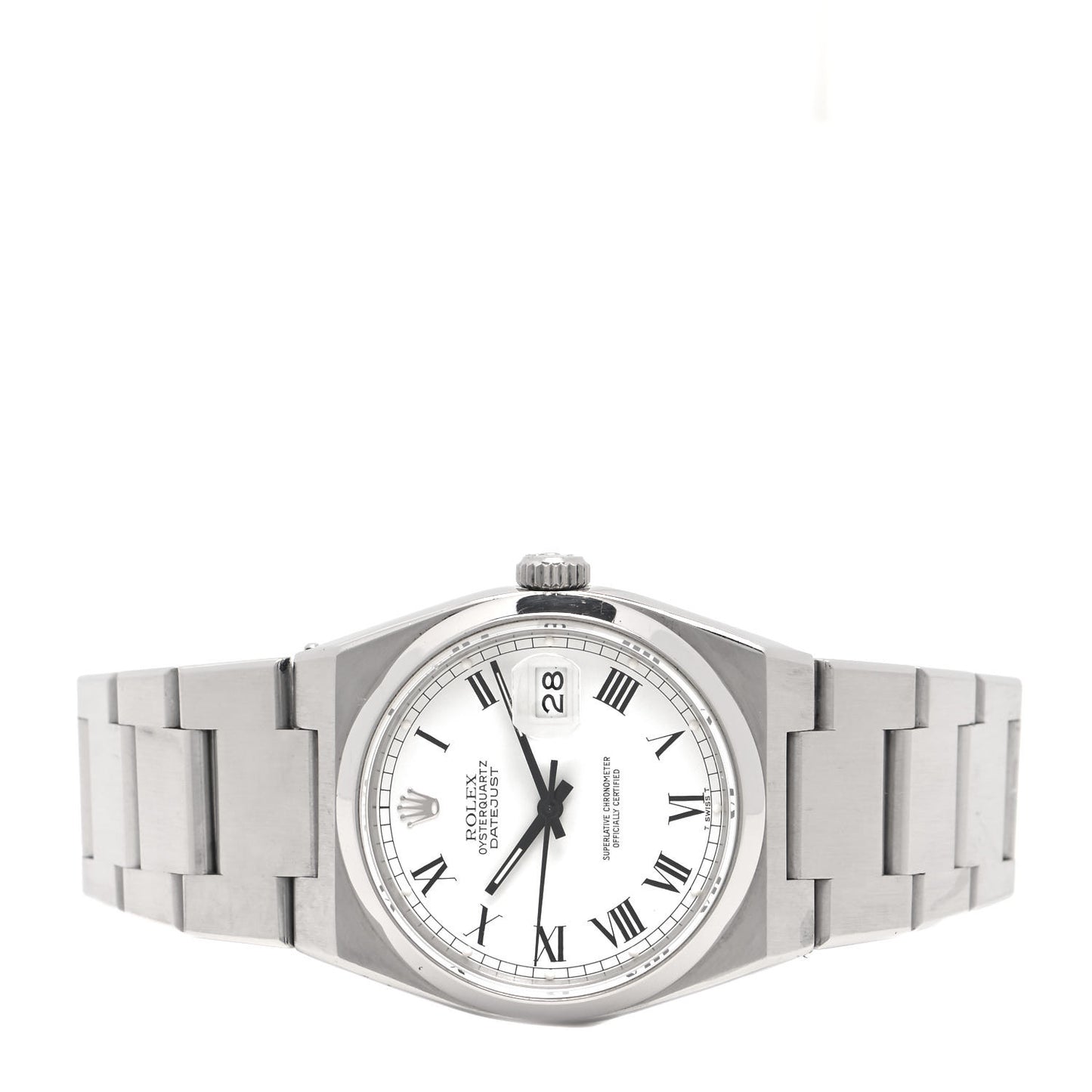 Stainless Steel 36mm Oysterquartz Datejust Watch White Roman 17000