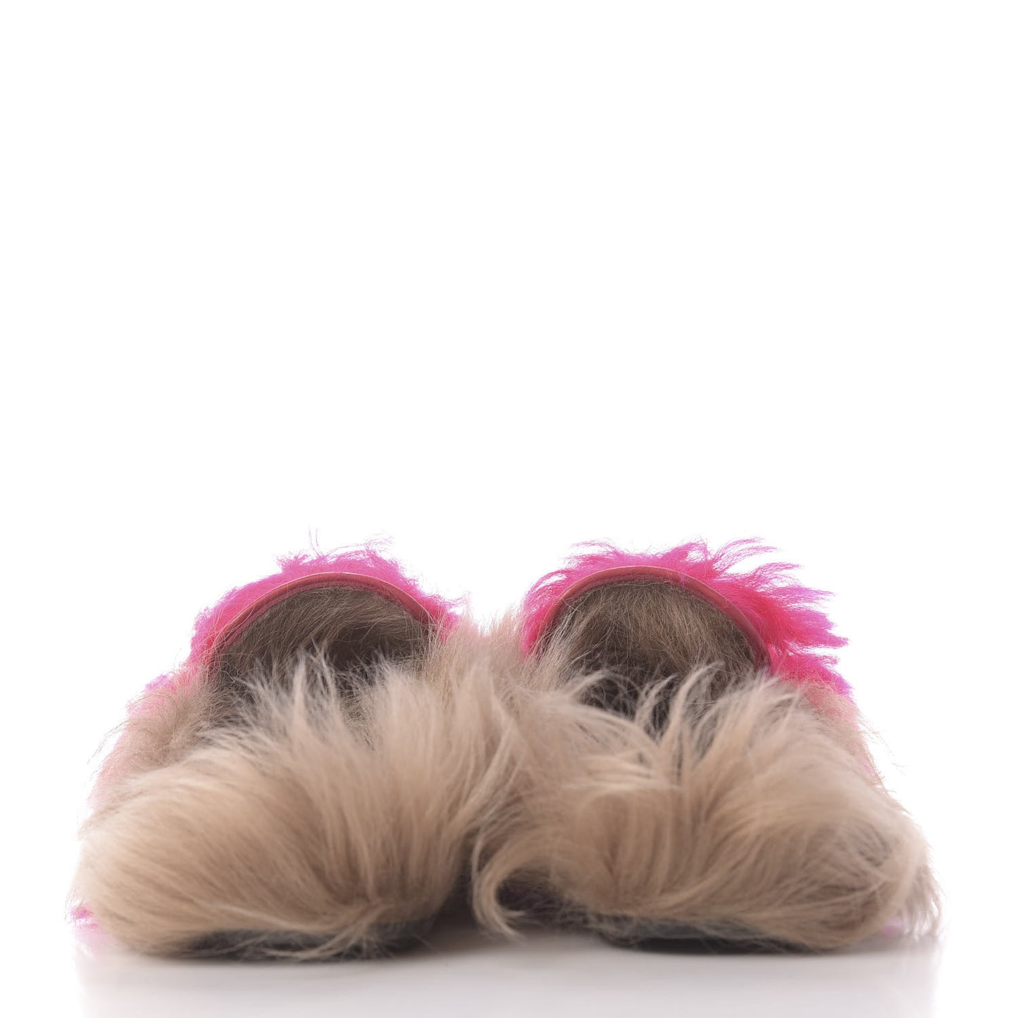 Merino Wool Womens Princetown Slippers 37.5 Raspberry Lipstick Natural