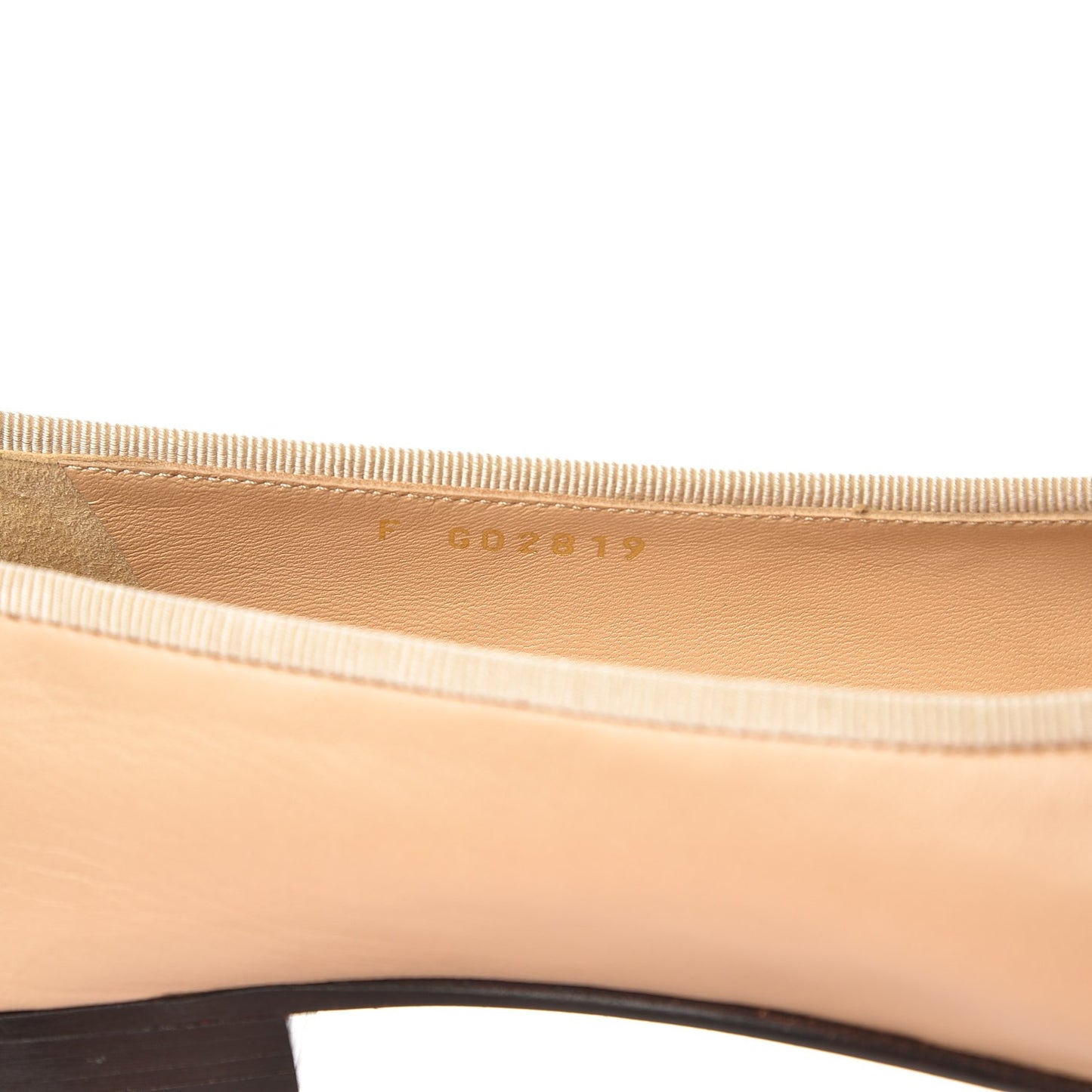 Lambskin Cap Toe Ballerina Flats 38 Beige Black