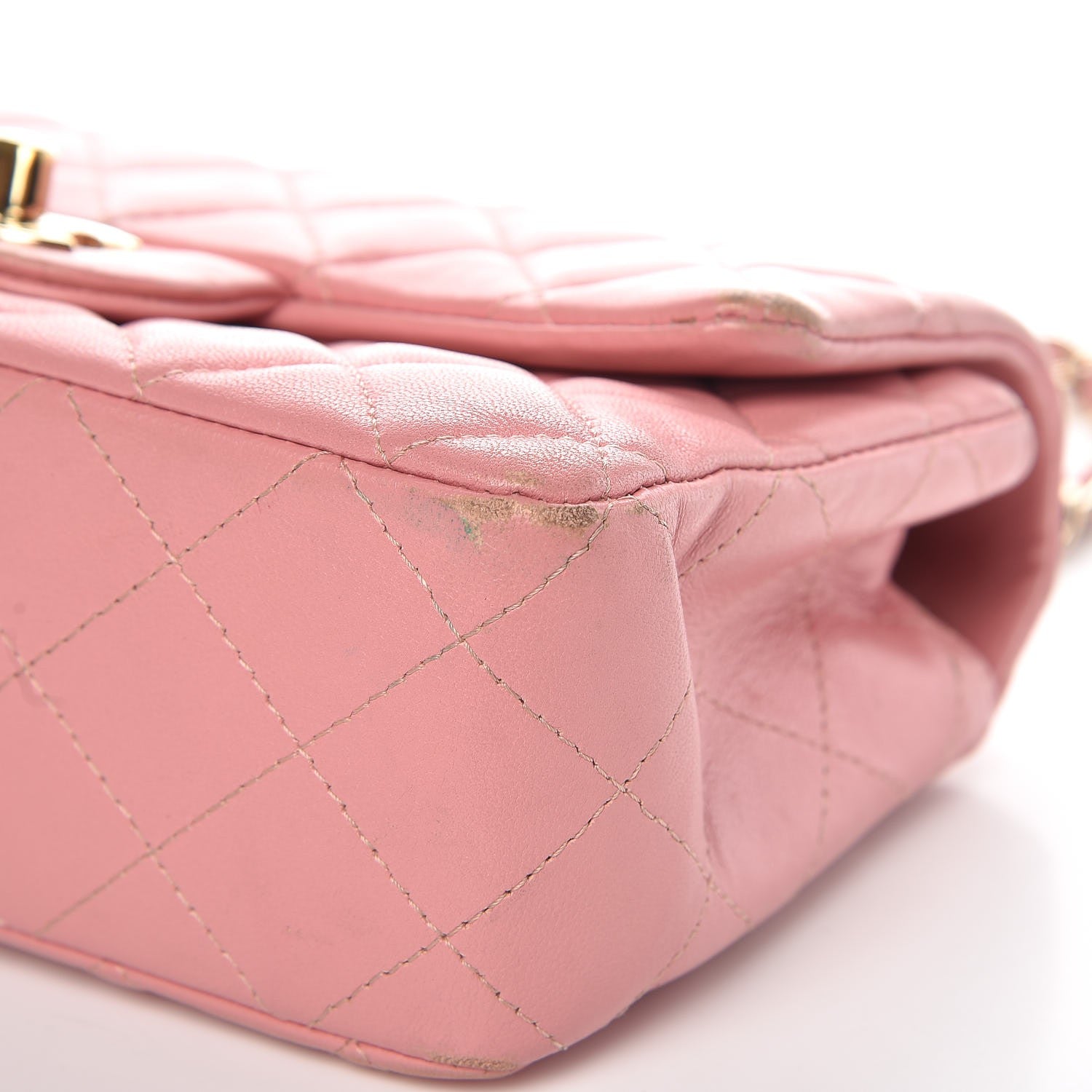 Chanel Lambskin Quilted Mini Rectangular Flap Pink 14 of 17