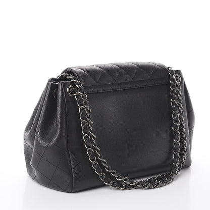 Chanel Caviar Quilted CC Accordion Shopping Bag Black 2 of 8