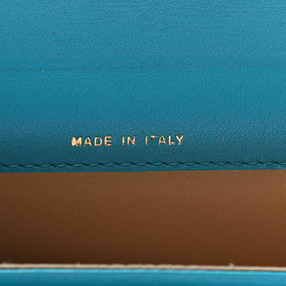 Chanel Lambskin Camellia Embossed Flap Card Holder Blue 7 of 10