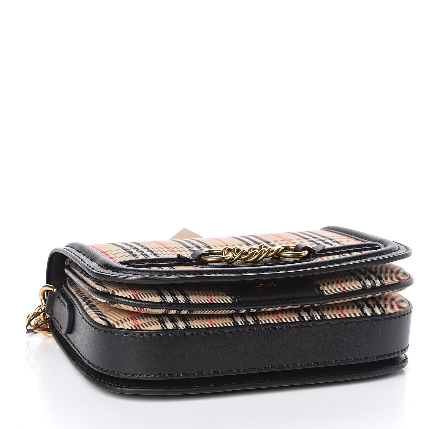 Smooth Calfskin 1983 Knight Check Link Shoulder Bag Black