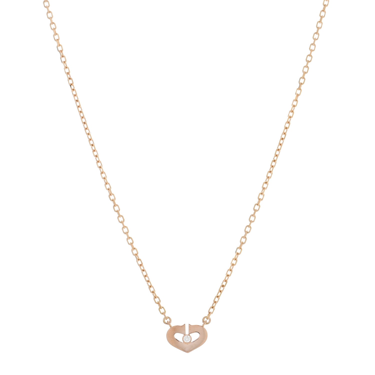 Cartier 18K Pink Gold Diamond XS Hearts and Symbols Necklace 1 of 4