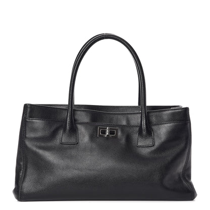 Chanel Calfskin Mademoiselle Lock Cerf Shopper Tote Black 1 of 9