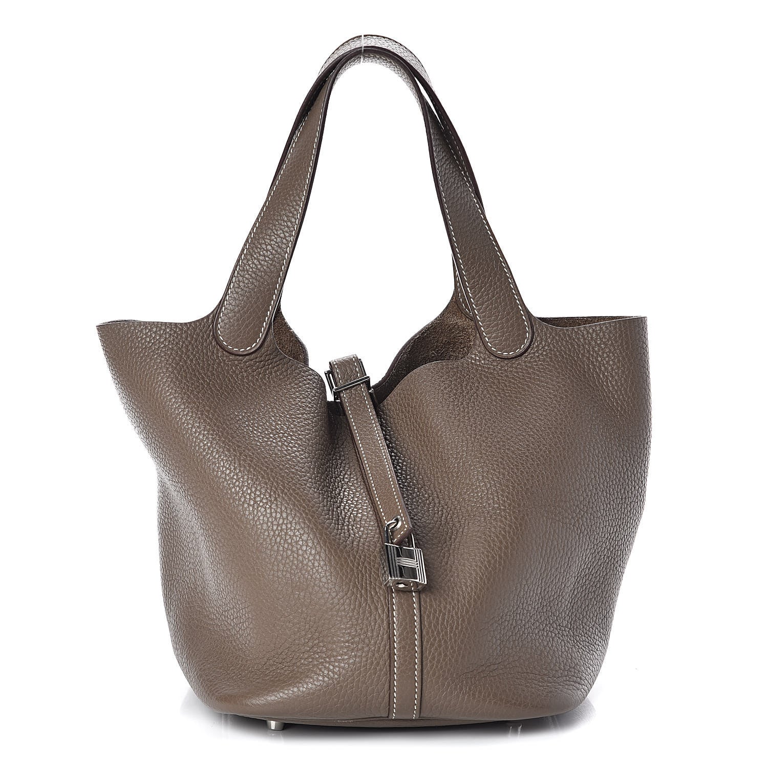 Hermes Taurillon Clemence Picotin Lock 22 MM Etoupe 1 of 10