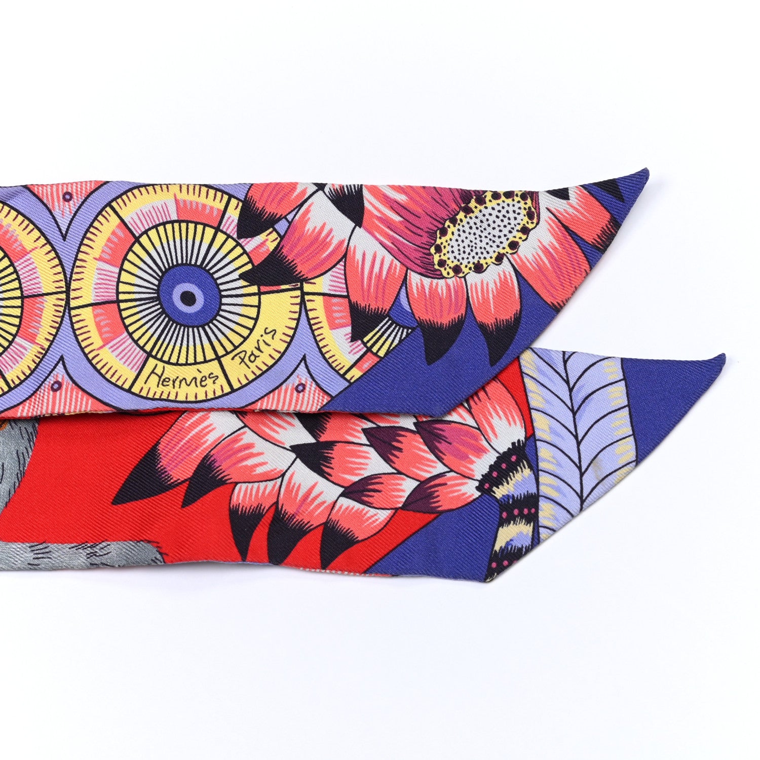 Hermes Silk The Savana Dance Twilly Rouge Parme Corail 4 of 8