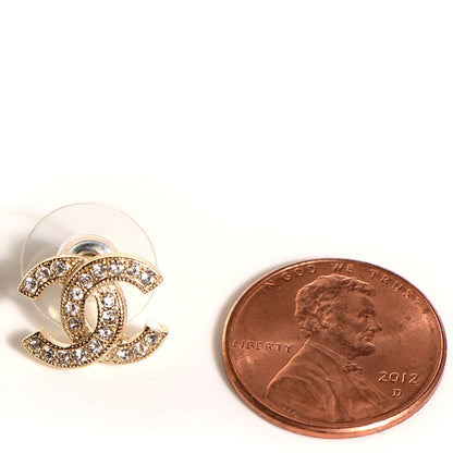 Chanel Crystal CC Earrings Gold 2 of 5