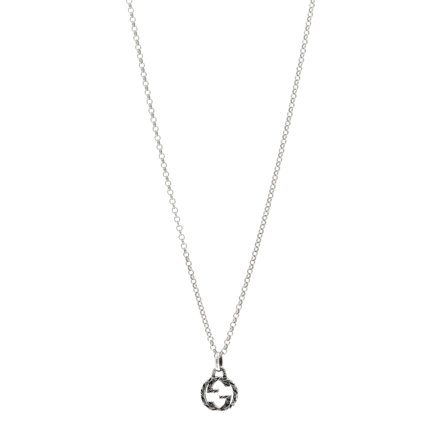 Sterling Silver Small Interlocking G Pendant Necklace