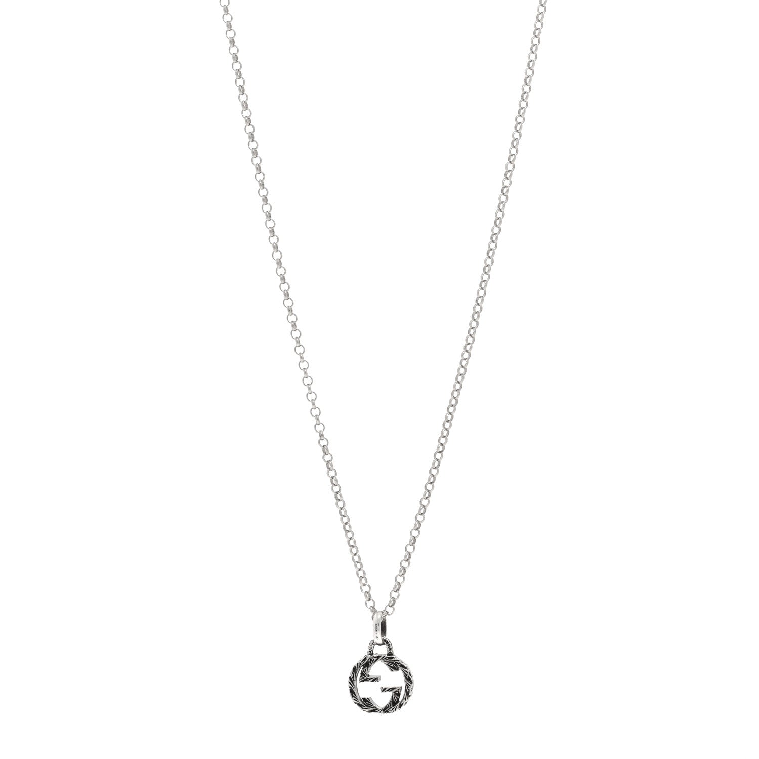 Gucci Sterling Silver Small Interlocking G Pendant Necklace 1 of 4