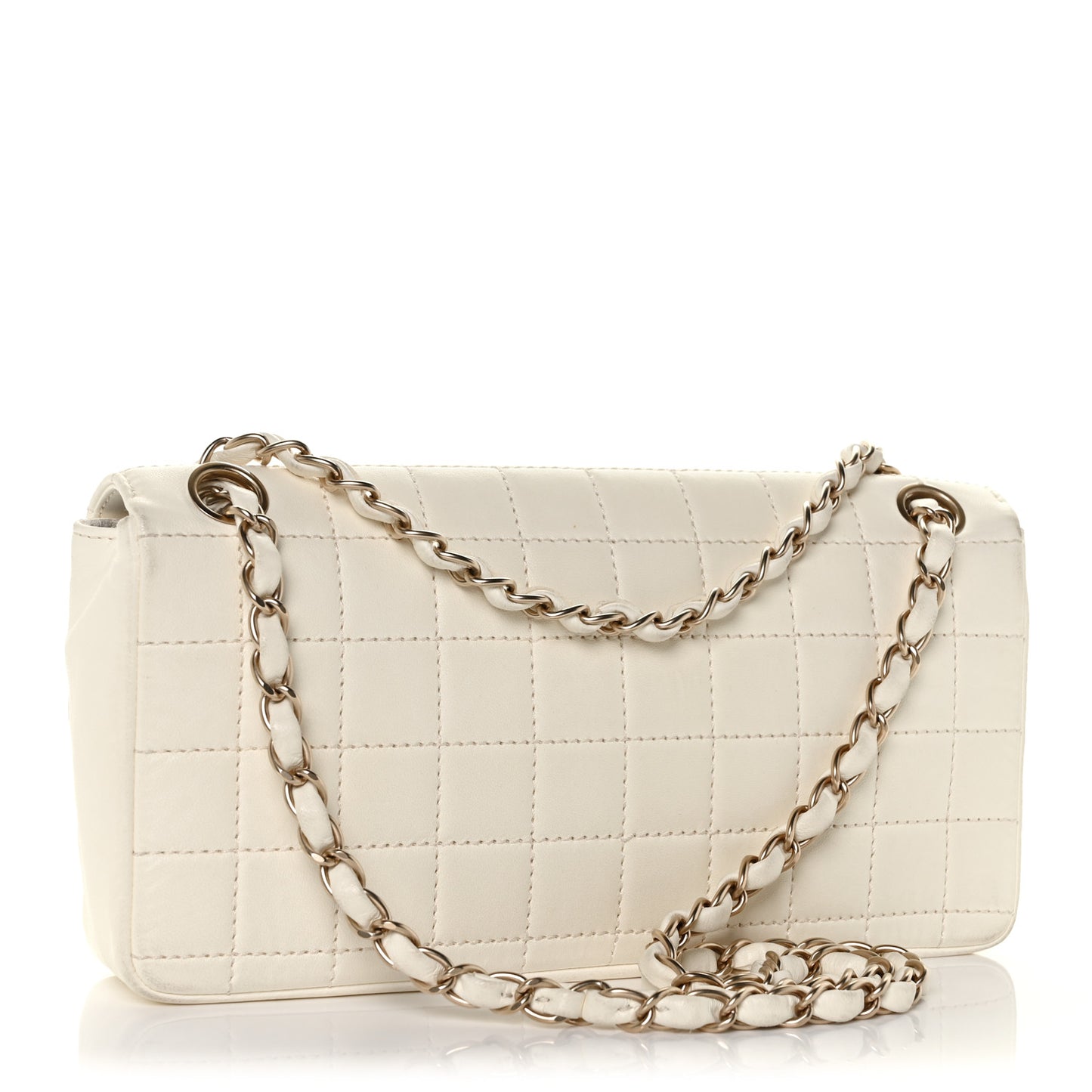 Lambskin Chocolate Bar Leo Lion Flap White