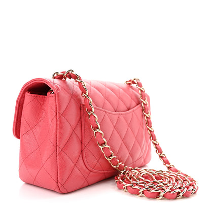Chanel Caviar Quilted Mini Rectangular Flap Dark Pink 2 of 10