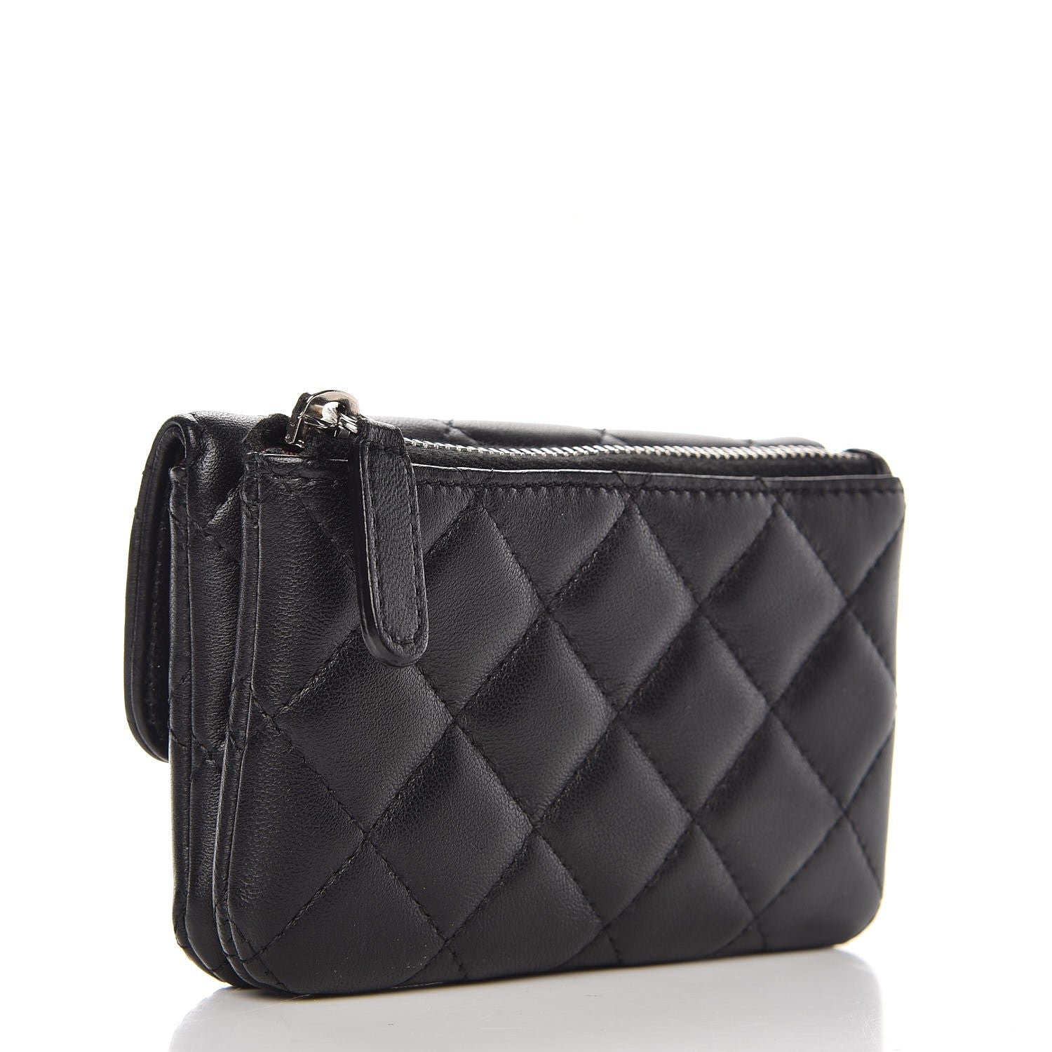 Chanel Lambskin Quilted Coin Purse Black 3 of 9