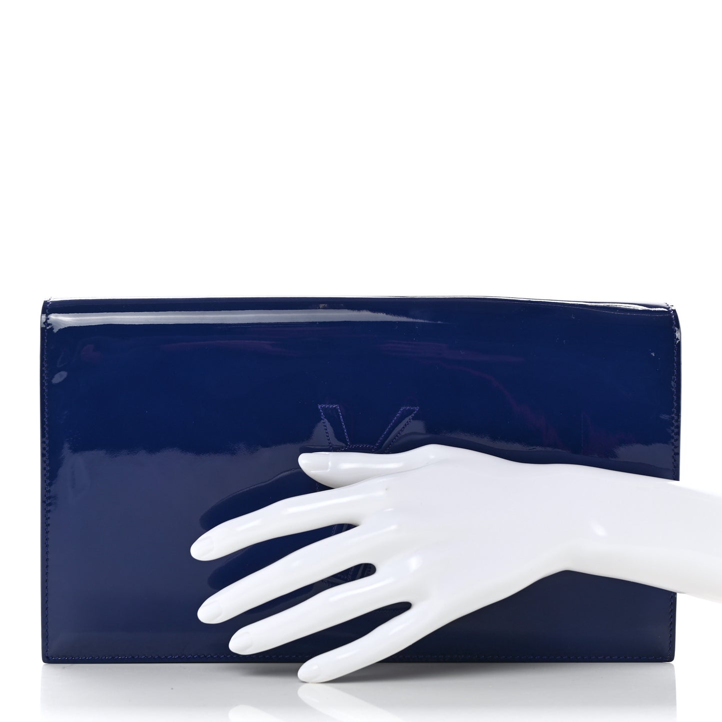 Patent Calfskin Monogram Large Belle De Jour Clutch Royal Blue
