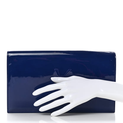 Saint Laurent Patent Calfskin Monogram Large Belle De Jour Clutch Royal Blue 2 of 10