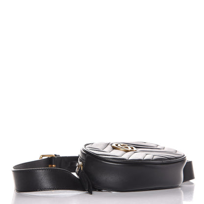 Gucci Calfskin Matelasse GG Marmont Belt Bag 85 34 Black 4 of 11