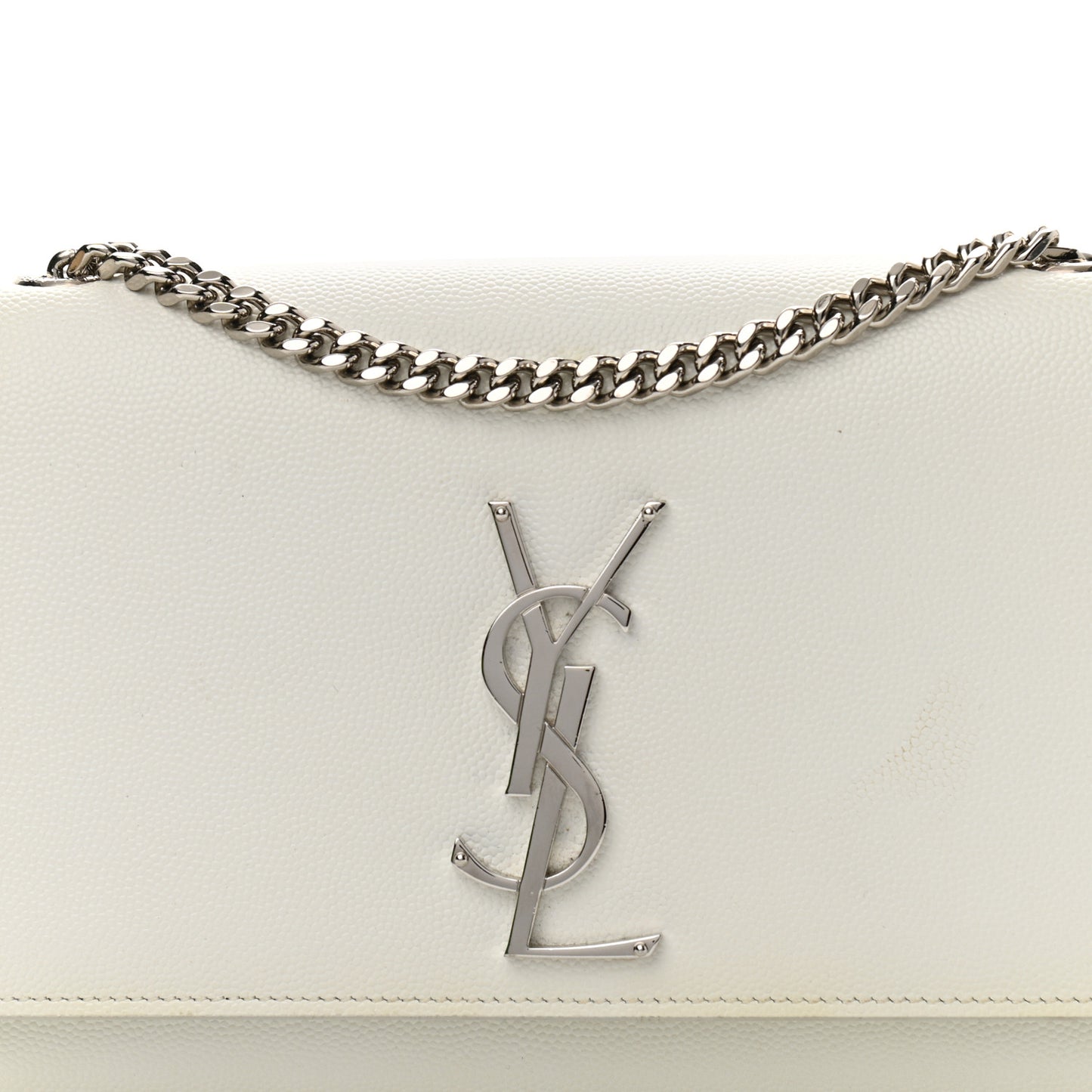 Grain De Poudre Small Monogram Kate Satchel Icy White