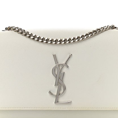 Saint Laurent Grain De Poudre Small Monogram Kate Satchel Icy White 6 of 10