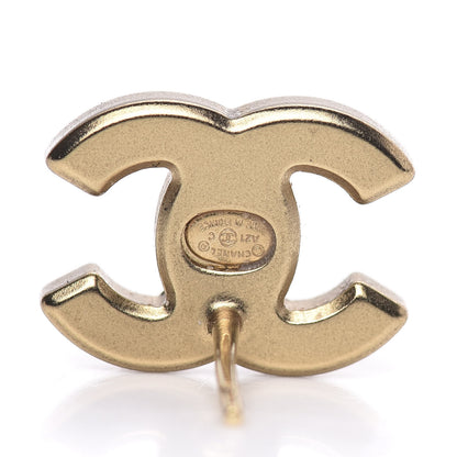 Chanel Crystal CC Earrings Gold 4 of 4