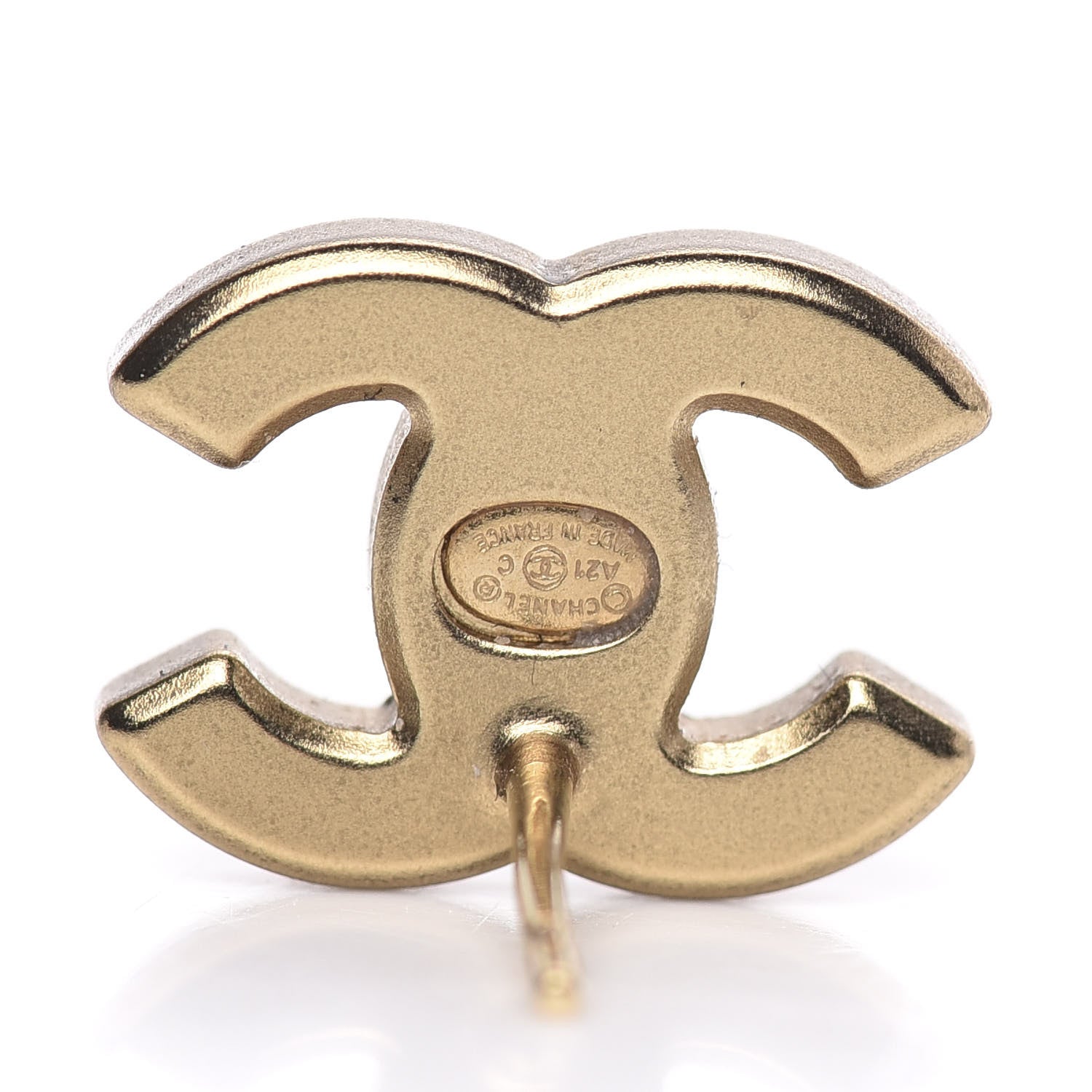 Chanel Crystal CC Earrings Gold 4 of 4
