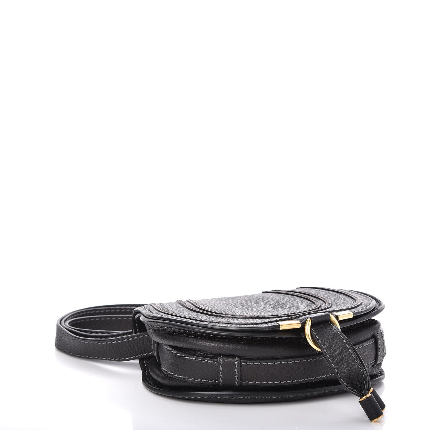 Chloe Calfskin Mini Marcie Round Crossbody Bag Black 4 of 7
