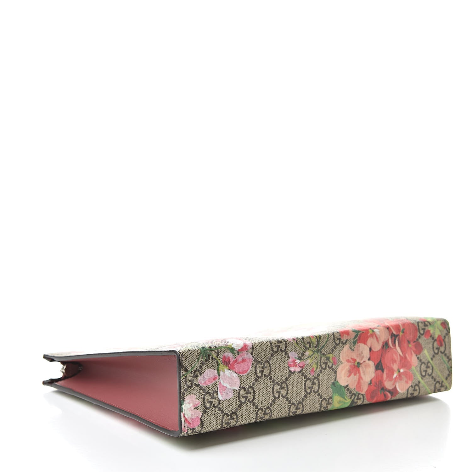 Gucci GG Supreme Monogram Blooms Large Cosmetic Case Beige Multicolor Dry Rose 4 of 9