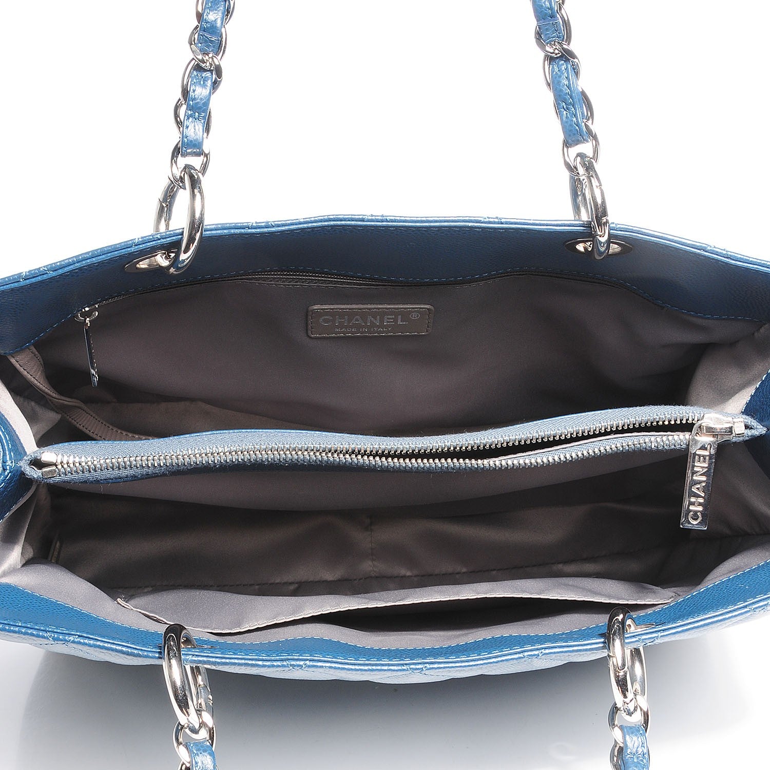 Chanel Caviar Grand Shopping Tote GST Dark Blue 7 of 8