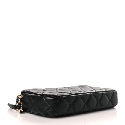 Chanel Lambskin Quilted Small Clutch With Chain Black 4 of 10