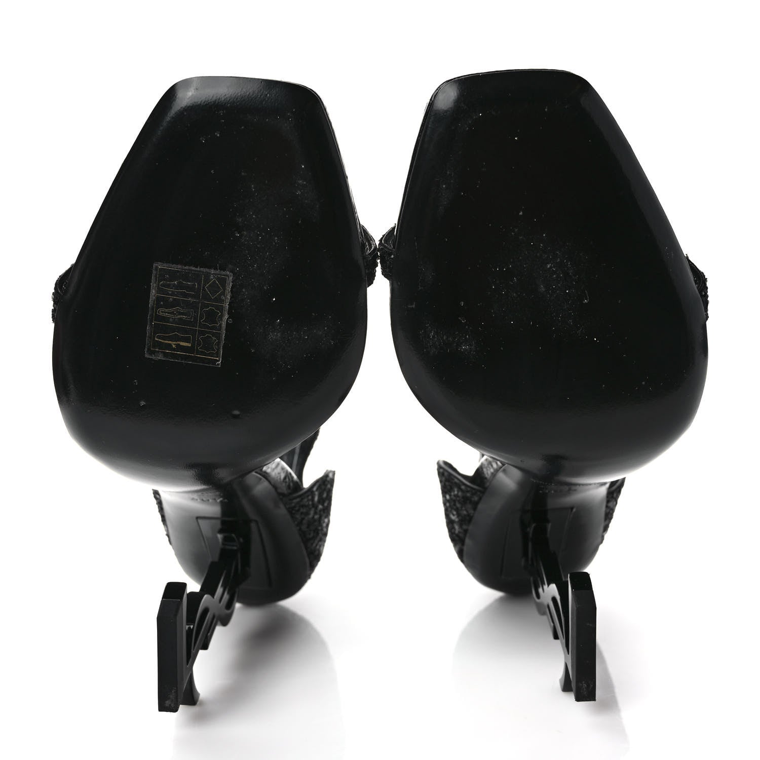 Saint Laurent Glitter Opyum Sandals 36.5 Black 5 of 8