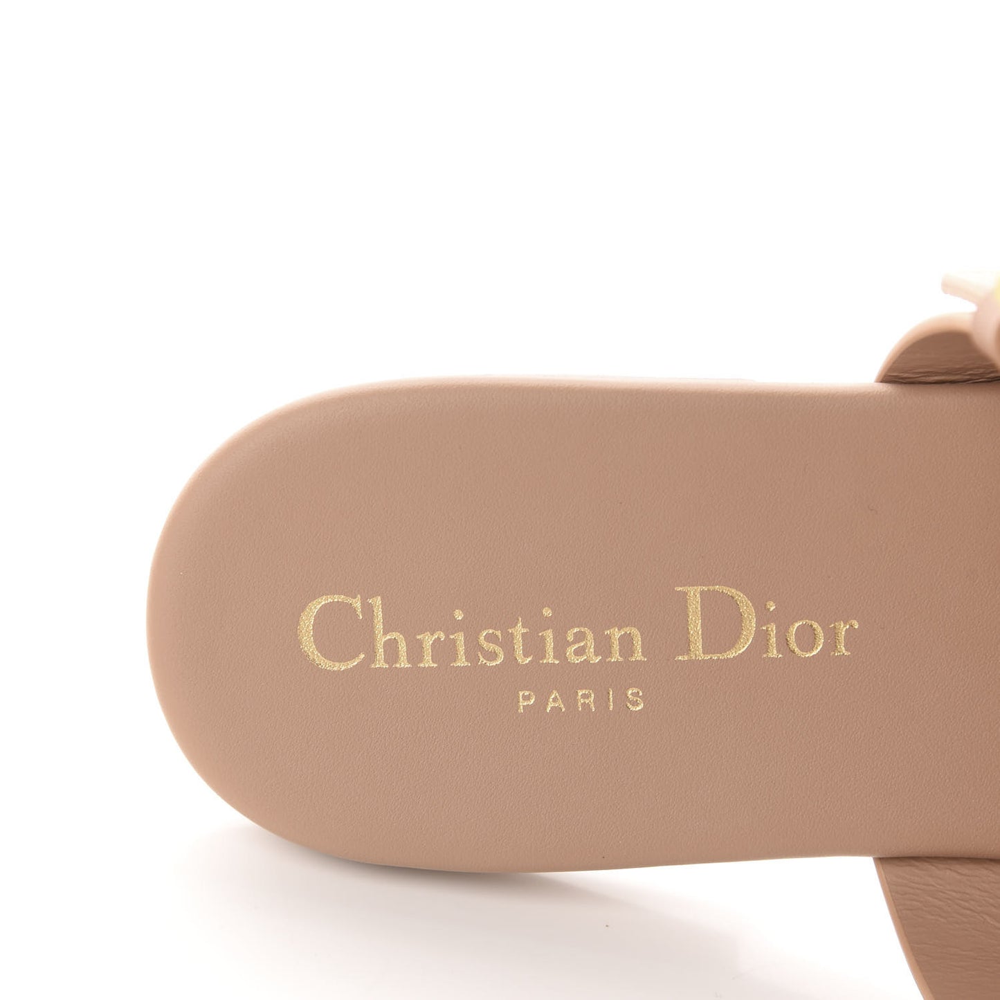 Calfskin D-Dior Slide Sandals 39.5 Rose De Vents