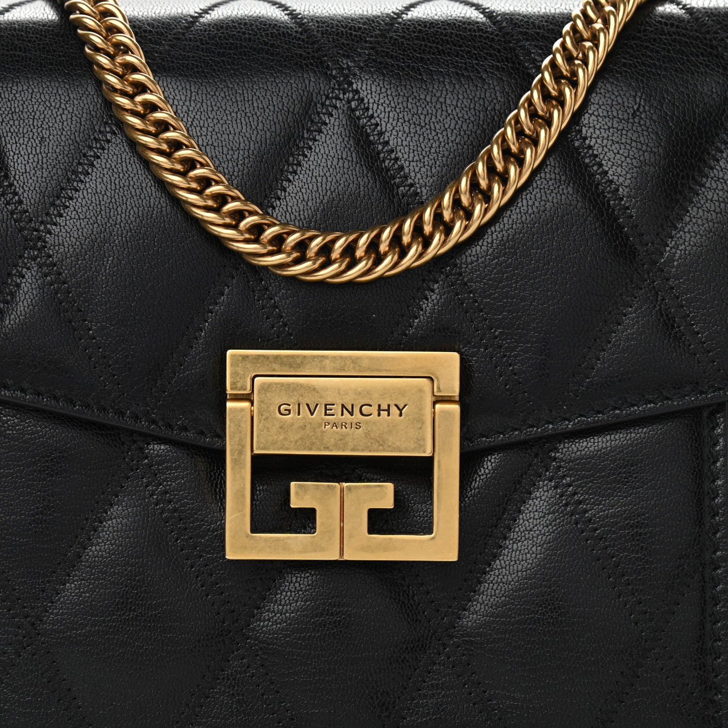 Givenchy Goatskin Quilted Small GV3 Shoulder Bag Black 6 of 9