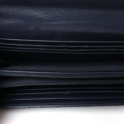 Chanel Caviar Quilted Large Gusset Flap Wallet Navy 5 of 8