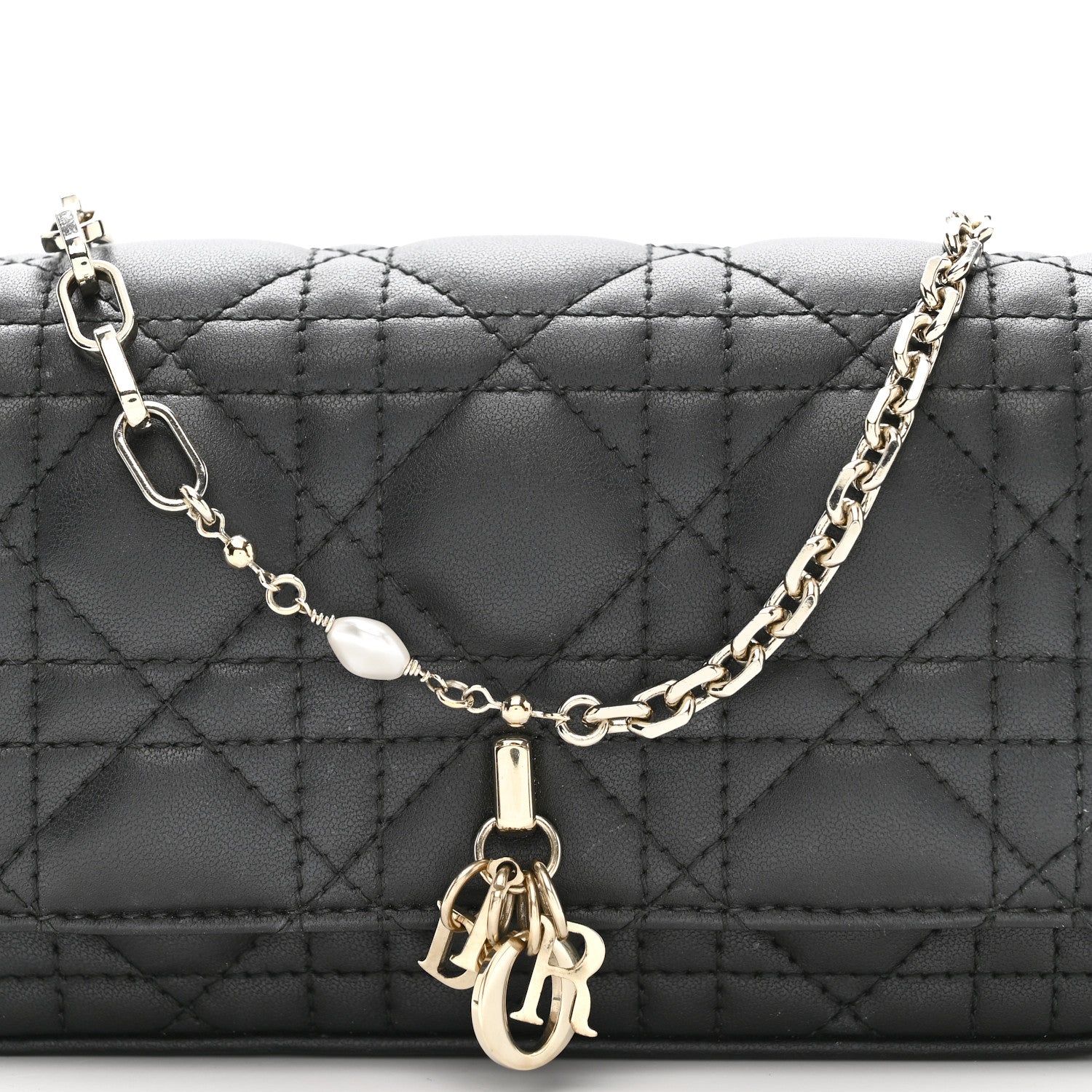 Christian Dior Lambskin Cannage Dior Talk Phone Pouch Black 8 of 10